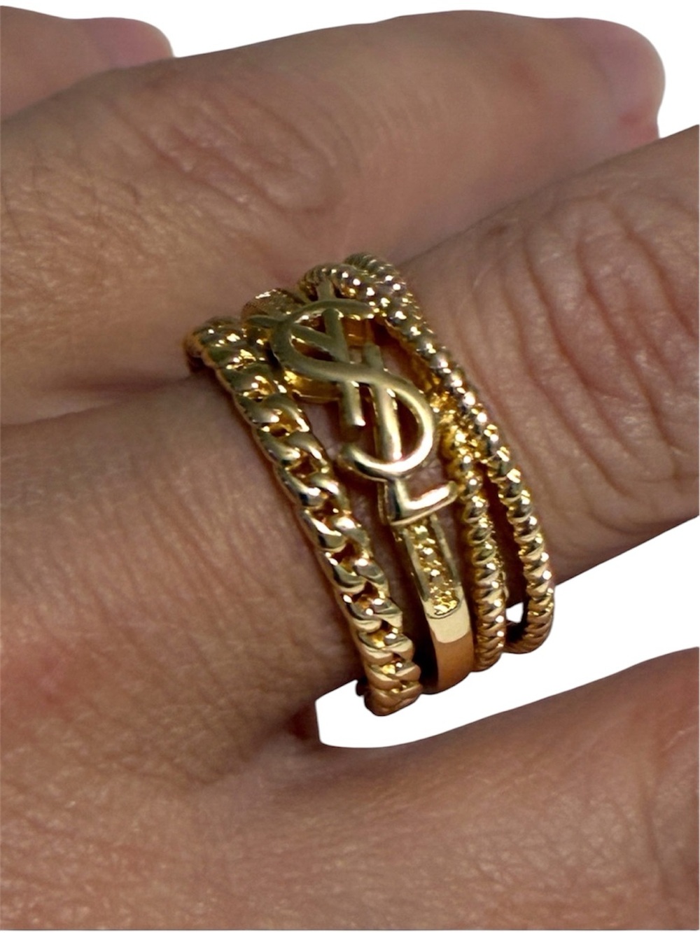 Vintage Gold Tone Stacking Ring - Size 7.5